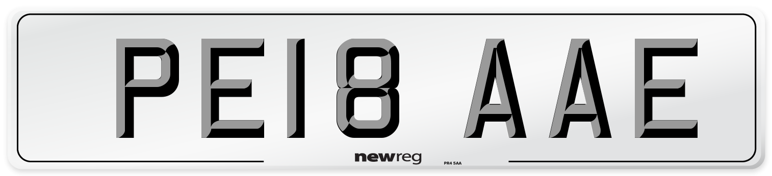 PE18 AAE Number Plate from New Reg